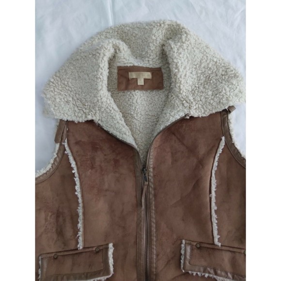 Wilsons Leather Vest Faux Shearling Country Western Womens Size Medium - Picture 2 of 10